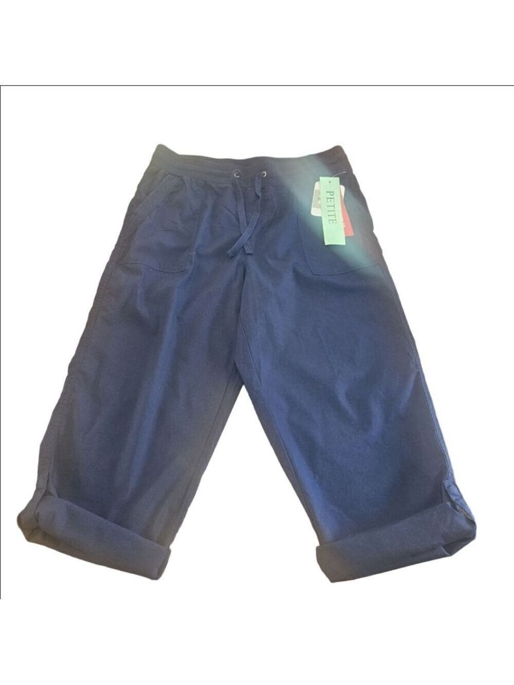 Women's Emily Daniels NWT Petite Navy Stretch Capris MP